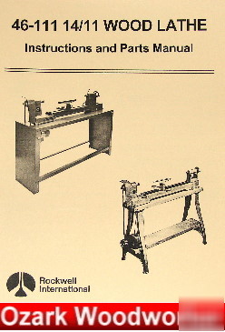 Rockwell 46-111 lathe operator & part manual