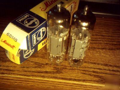 2 excellent (rare) 6BM8 ECL82 tubes (miniwatt philips)