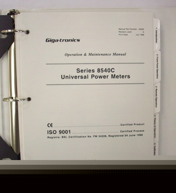 Giga-tronics series 8540C op maintenance manual $5 ship