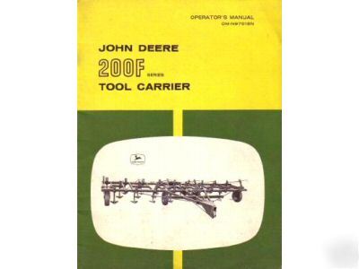John deere 200F series tool carrier operator's manual
