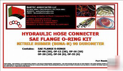 O-ring kit, hose- sae flange size, 90 durometer nitrile