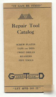 Repair tool catalog-screw plates,reamers,pipe tools,etc