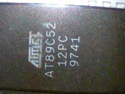 (2) AT89C52-12PC 8-bit microcontroller,at 89C52 dip ics