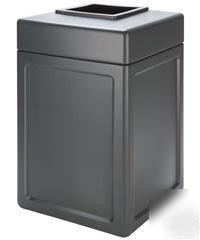 38 gl. square waste receptacle - gray trash receptacle