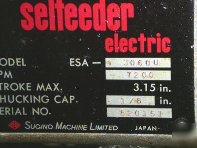 Very nice sugino selfeeder drill head model esa-W3060U