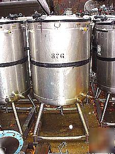 100 gal stainless steel jacketed tank w/ skid jl mercer