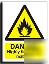 Highly flam. mat.sign-adh.vinyl-300X400MM(wa-046-am)