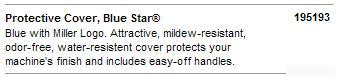 Miller 195193 protective cover, blue starÂ®