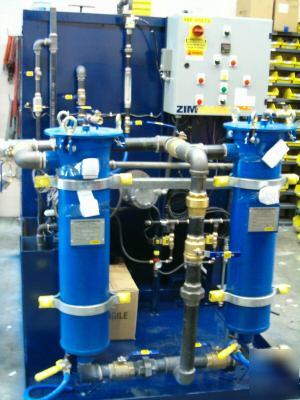 Coolant recycling pasteurizing coalescor