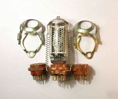 New in-8 nixie tube + socket. 6 tubes & sockets