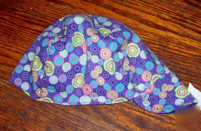 Psychedelic dots welder welding biker hat, your size