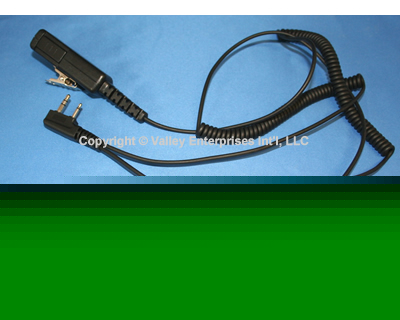 3' coil earbud audio & mic for kenwood tk-270 tk-370