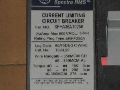 Ge spectra rms circuit breaker, cat# SFHA36AT0250