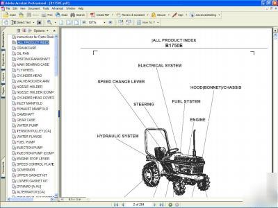 Kubota B1750E tractor parts manual