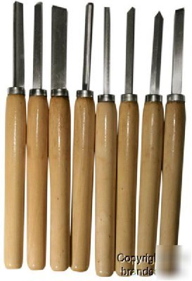 8 pc wood lathe gouge turning tool woodworking set