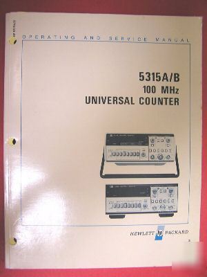 Hp 5315A/b universal counter operating & service manual