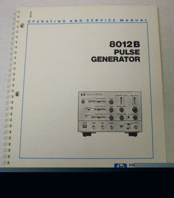 Hp 8012B pulse generator operating and service manual