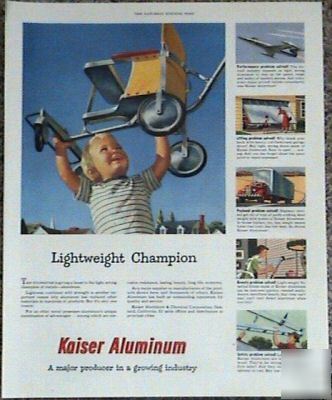 1950 kaiser aluminum lightweight champion boy ad