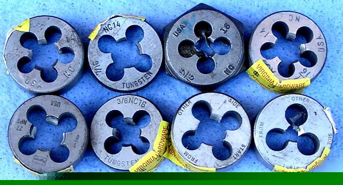 New dies eight us made assorted sizes *