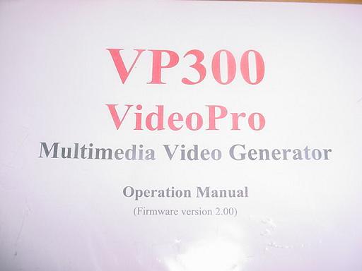 Sencore VP300 video generator operation manual