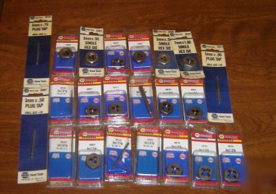 New napa 22 pc metric hand taps+hex dies usa 1500 pro