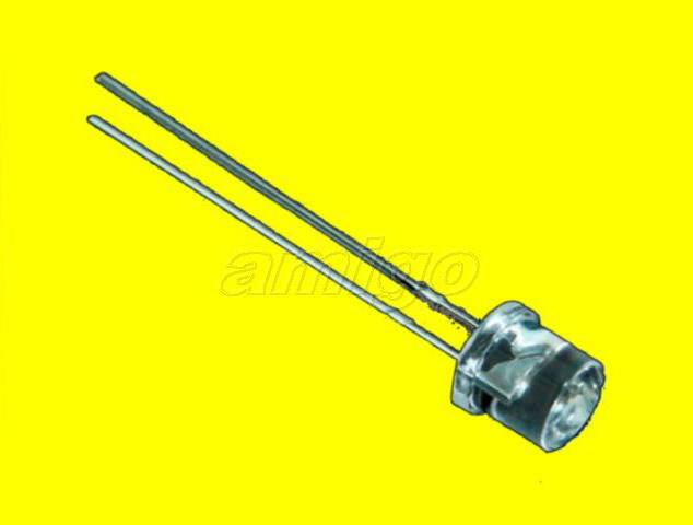 30X 3MM yellow flat top wide angle led free resistors