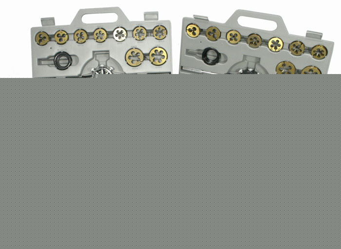 Jumbo 90 pc titanium coated tap & die set sae/mm case