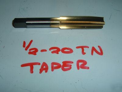 New 1/2-20 vermont taper tap hs 4 flute tin