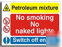 Petrol-no smoke sign-adh.vinyl-600X450MM(mu-020-av)