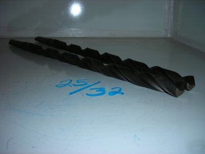 2 used extra long taper shank drills 25/32'' # 2 mt