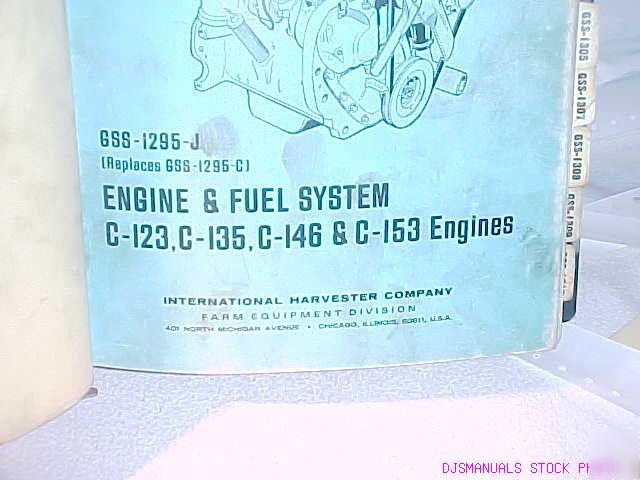 Ih c 123 c 135 c 146 c 152 tractor engine shop manual