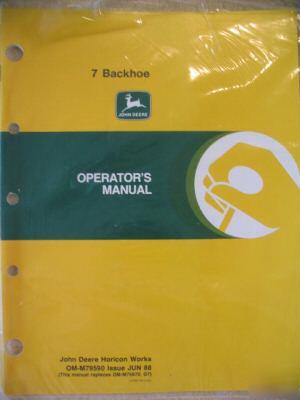 John deere 7 backhoe 650 670 750 770 operator manual