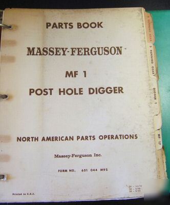 Massey ferguson parts binder â€“ loader / spreader etc.