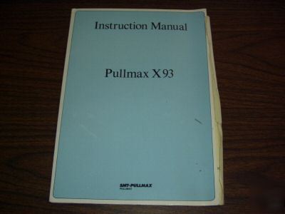 Smt pullmax X93 beveling machine instruction manual