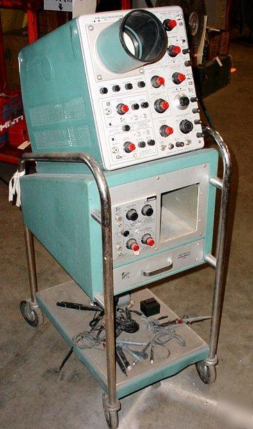 Tektronix 535A oscilloscope oscope + manual cart probes