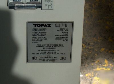 Topaz MP1 mge ups transformer 15 kva 63678-20 P2CO15-rg