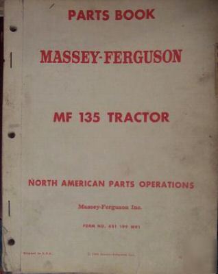 1964 massey ferguson 135 tractor parts manual -original