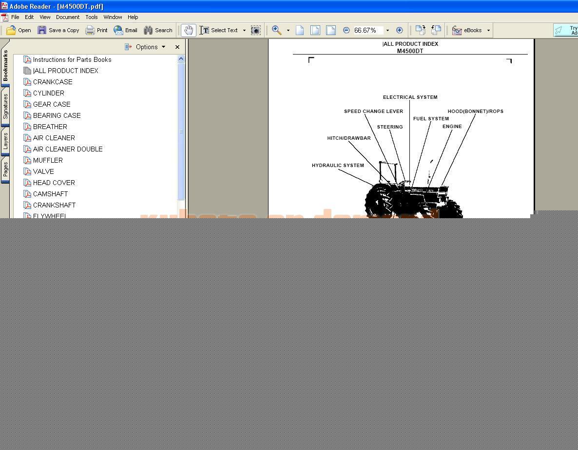 Kubota M4500 parts manual - we have other manuals
