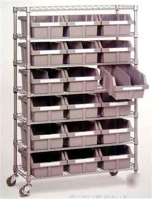 Commercial bin rack - storage bins shelves/shelving nsf