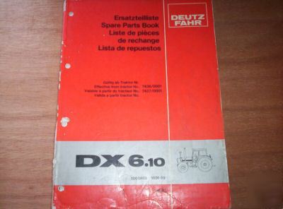Deutz-fahr dx 6.10 tractor spare parts manual