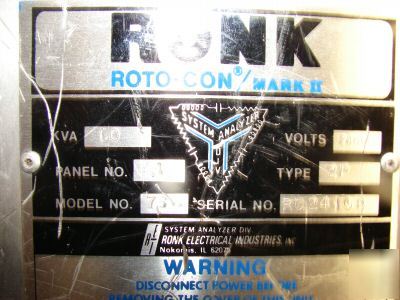 Ronk roto-con markii rotary phase converter 10HP