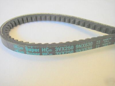 New 3VX250, gates super hc molded notch drive belt, 