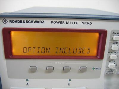 Rohde & schwarz nrvd dual power meter w/ option 01