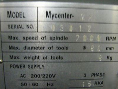 1997 kitamura mycenter 2X vertical machining center