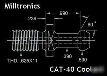 Milltronics cnc cat-40 coolant retention knobs