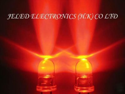 New 50X 5MM super bright red led lamp 15,000MCD f/ship