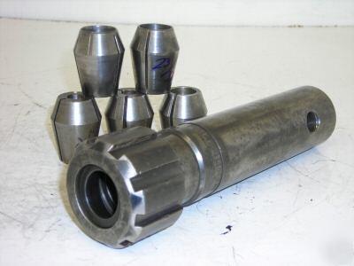 Used ''z'' double taper collet chuck with 5 collets 