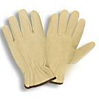 Economy pig skin leather work gloves 1 pair medium