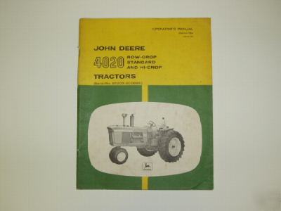 John deere 4020 tractor operators manual