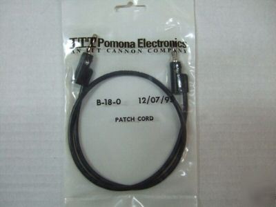 New itt pomona b-18-0 patch cord black banana plug 